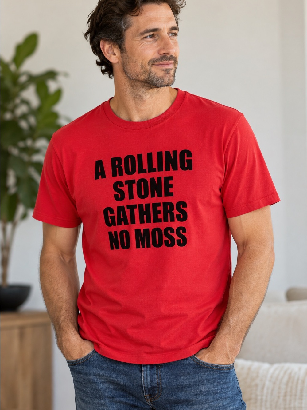 GAP Athletic Fit Graphic T-Shirt Red Medium